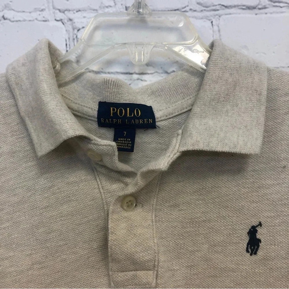 Polo Ralph Lauren Tan Button Up Shortsleeve Shirt size 7 - Picture 2 of 4